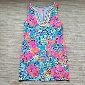 Lilly Pulitzer Harper Shift Dress Seaside Aqua Breezy Babe Stretchy